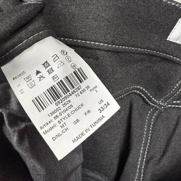 BRAX Hi-Flex Chuck Pants Stretch Men Sz 33x25 Dark Gray Casual Straight Leg Slim - Picture 5 of 10